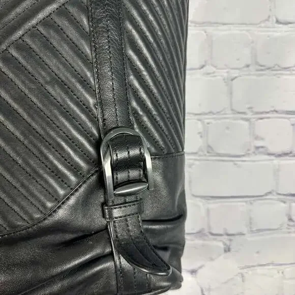 Vince Camuto Black Quilted Leather Tote Bag - Picture 2 of 9